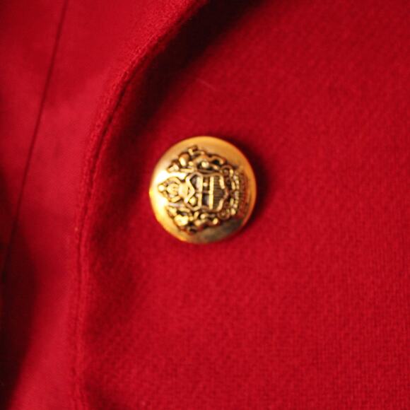 Vintage DUMAS Women's Blazer Size 10 Petite 100% Wool Jacket gold buttons USA - Picture 7 of 16